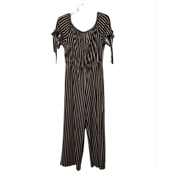 Tacera Striped Jumpsuit sz L - Picture 1 of 7